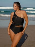 Wide Strap Plus Size One-Piece Swimsuit - Image 4