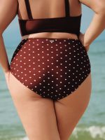 Brown Polka Dot Plus Size Bikini Bottom - Image 2
