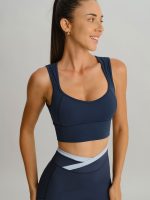 Navy Strap Backless Sports Bra - Light Support - Image 7