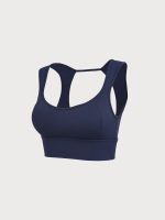 Navy Strap Backless Sports Bra - Light Support - Image 11