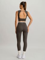 Dark Coffee Strap Backless Sports Bra - Light Support - Image 3