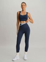 Navy Strap Backless Sports Bra - Light Support - Image 9