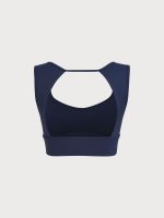 Navy Strap Backless Sports Bra - Light Support - Image 12