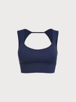 Navy Strap Backless Sports Bra - Light Support - Image 10