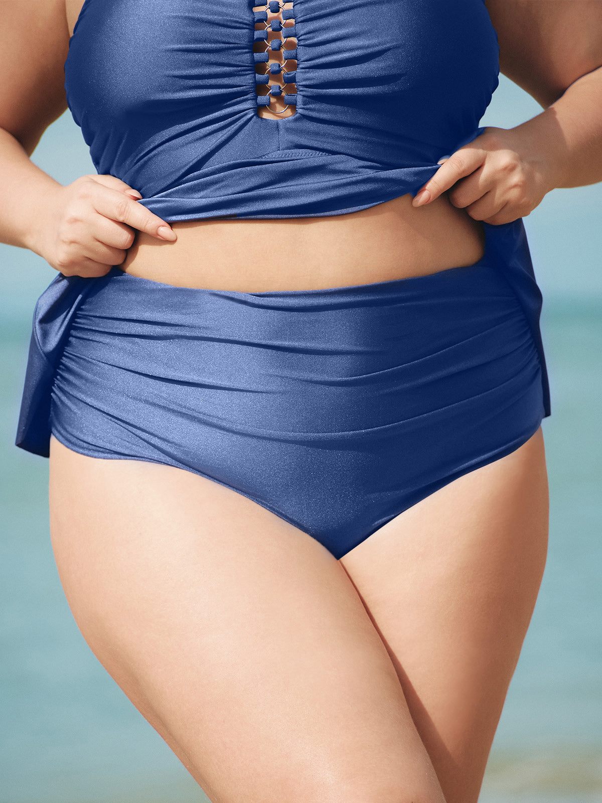 women-knitted-nylon-tankini-bottoms-sustainable-plus_size_tankinis-ebn2zg Blue Ruched Plus Size Tankini Bottom - Image 1