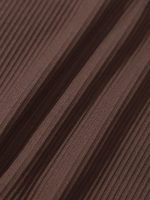 Coffee Ribbed Ruched Tie Side Plus Size Tankini Top - Image 9