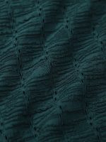 Dark Green Textured Halter Plus Size Tankini Top - Image 7