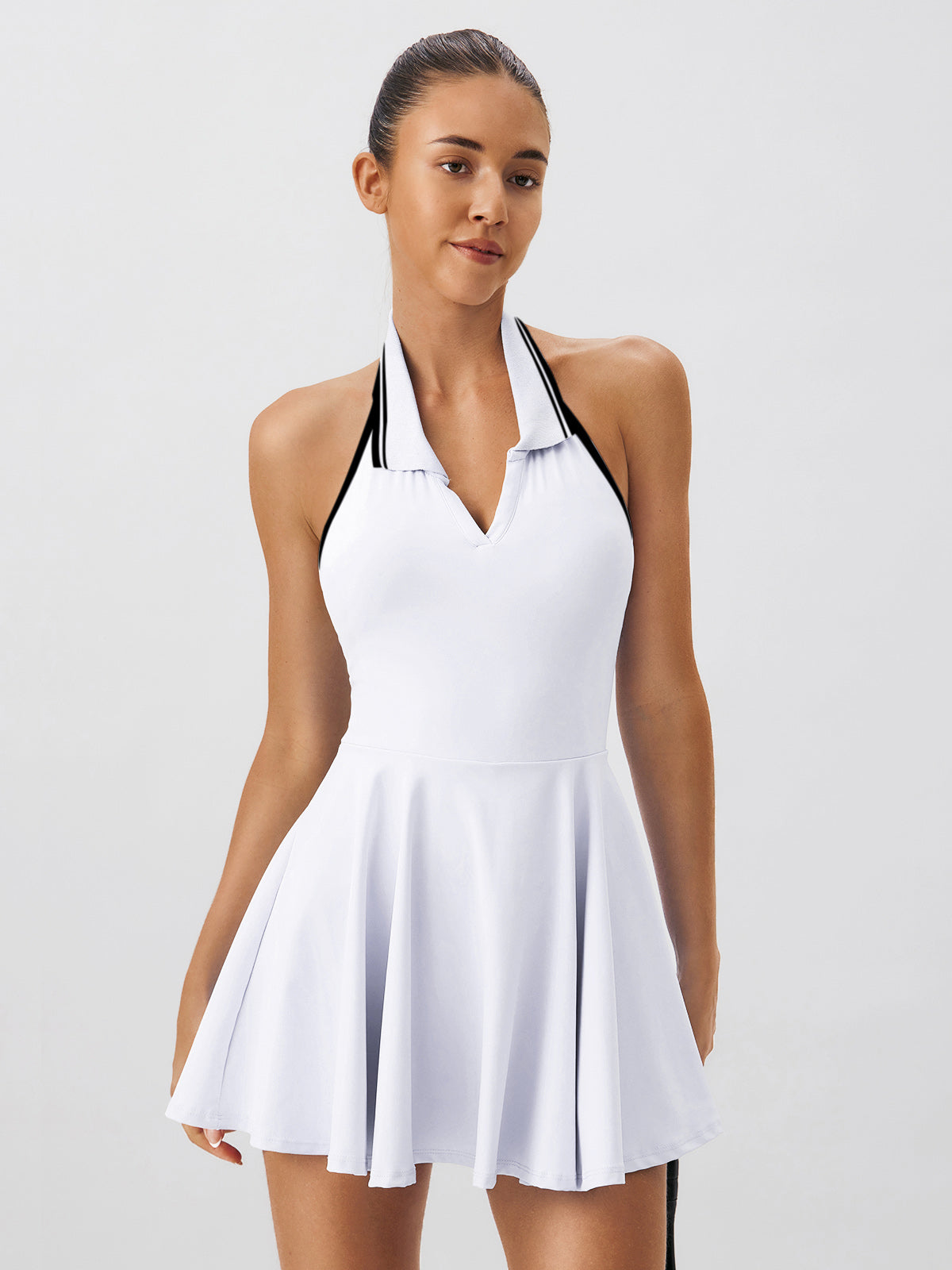 women-knitted-nylon-yoga-dresses-sustainable-yoga_dresses_yoga_jumpsuit-4nzshu White Collar Backless Tennis Dress - Light Support - Image 1
