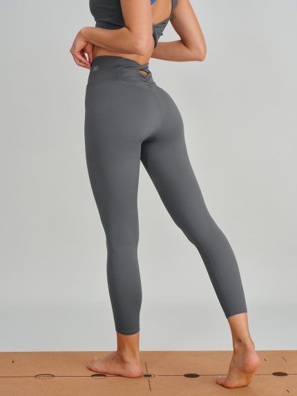 Grey Cut Out Leggings 24"