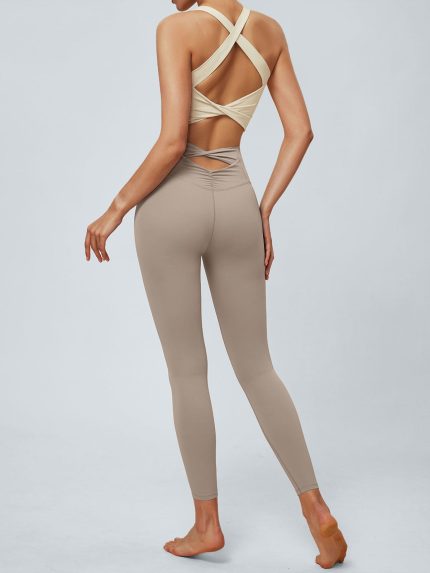 Khaki Cut Out Leggings 24"