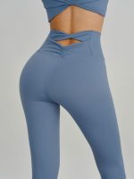 Dusty Blue Cut Out Leggings 24" - Image 2