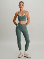 Sage Green High Waisted Pockets Leggings 26" - Image 5