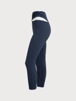 Navy Contrast High Waisted Leggings 24" - Image 8