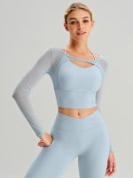 Light Blue Cut Out Long Sleeve Top--Light Support - Image 3