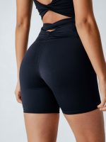Black Cut Out Shorts 5"