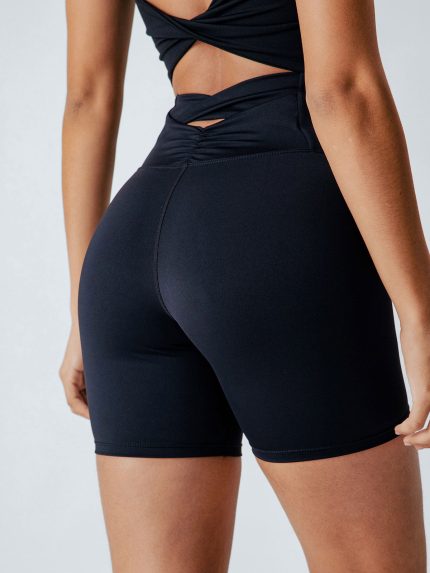 Black Cut Out Shorts 5"