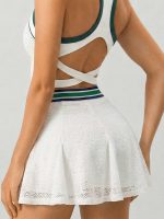 Textured Contrast Trim Sports Skirt - Image 3