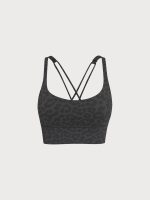 Grey Leopard X Cross Sports Bra-Light Support - Image 3