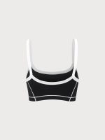 Black Contrast Strap Sports Bra - Light Support - Image 8