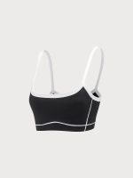 Black Contrast Strap Sports Bra - Light Support - Image 7