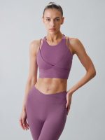 Purple Round Neck Sports Bra - Light Support - Image 3