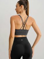 Grey Leopard X Cross Sports Bra-Light Support - Image 2