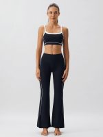 Black Contrast Strap Sports Bra - Light Support - Image 5