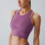 Purple Round Neck Sports Bra - Light Support