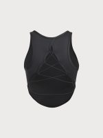 Black Cross Back Tank Top - Light Support - Image 7