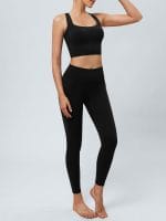 Black Twist X-Cross Sports Bra - Light Support - Image 4