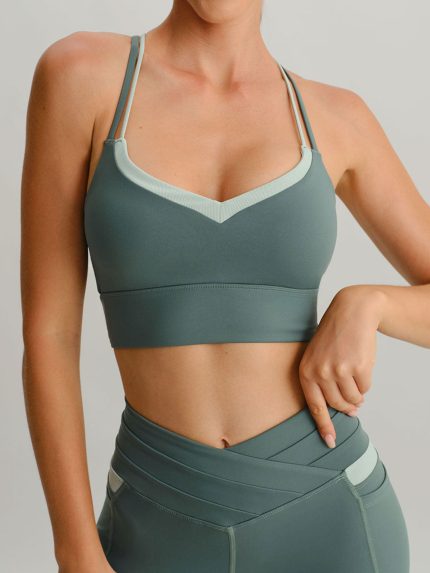 Sage Green X Cross Sports Bra - Light Support