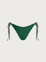 Green Snake Print Reversible Tie Bikini Bottom - Image 11