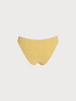 Yellow Textured Floral O-Ring Bikini Bottom - Image 8