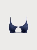 Blue Cut-Out X Cross Bikini Top - Image 5