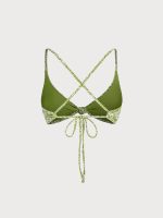 Light Green Textured X-Cross Bikini Top - Image 8