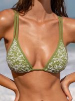 Light Green Textured Strappy Bikini Top - Image 3