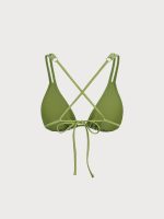 Light Green Textured Strappy Bikini Top - Image 7