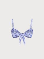 Blue Contrast Print Bikini Top - Image 7