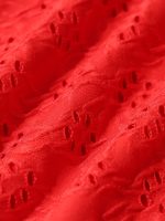 Red Textured V Neck Plus Size Bikini Top - Image 7