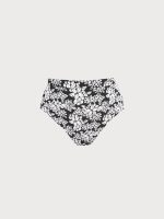 Black Floral Petal-Print Plus Size Bikini Bottom - Image 6