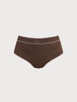 Dark Coffee Textured Plus Size Bikini Bottom - Image 6