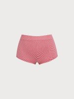 Red Gingham Plus Size Full Coverage Swim Shorts - Image 5