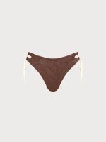 Dark Coffee Tie Cutout Bikini Bottom - Image 7