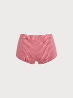 Red Gingham Plus Size Full Coverage Swim Shorts - Image 6
