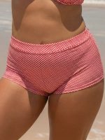 Red Gingham Plus Size Full Coverage Swim Shorts