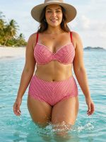 Red Gingham Underwire Plus Size Bikini Top - Image 5