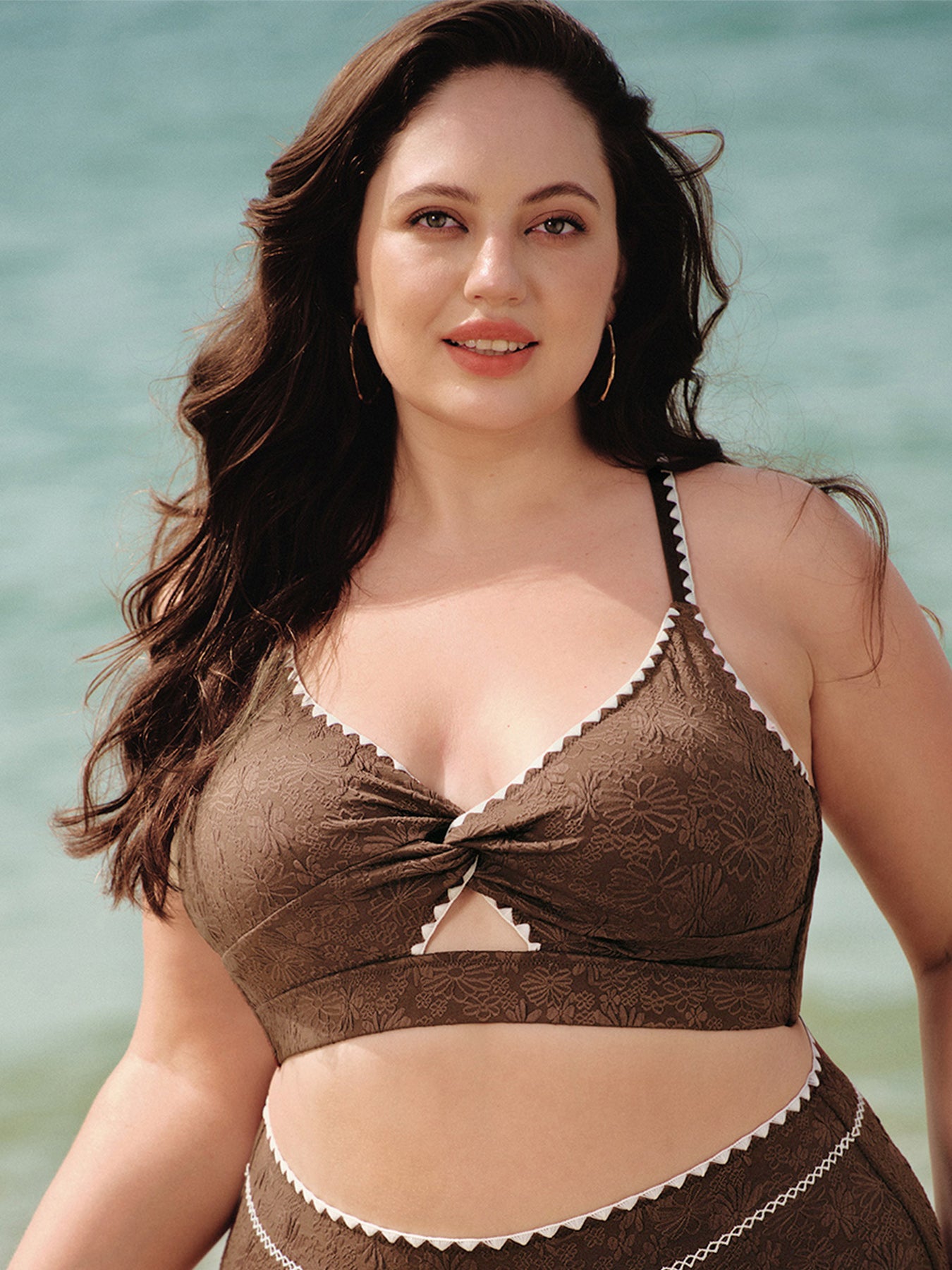 women-knitted-polyester-blended-bikini-tops-sustainable-plus_size_bikinis-7q6bb3 Dark Coffee Textured Cutout Plus Size Bikini Top - Image 1