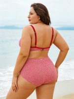 Red Gingham Underwire Plus Size Bikini Top - Image 6