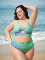 Green V Cut Plus Size Bikini Bottom - Image 3