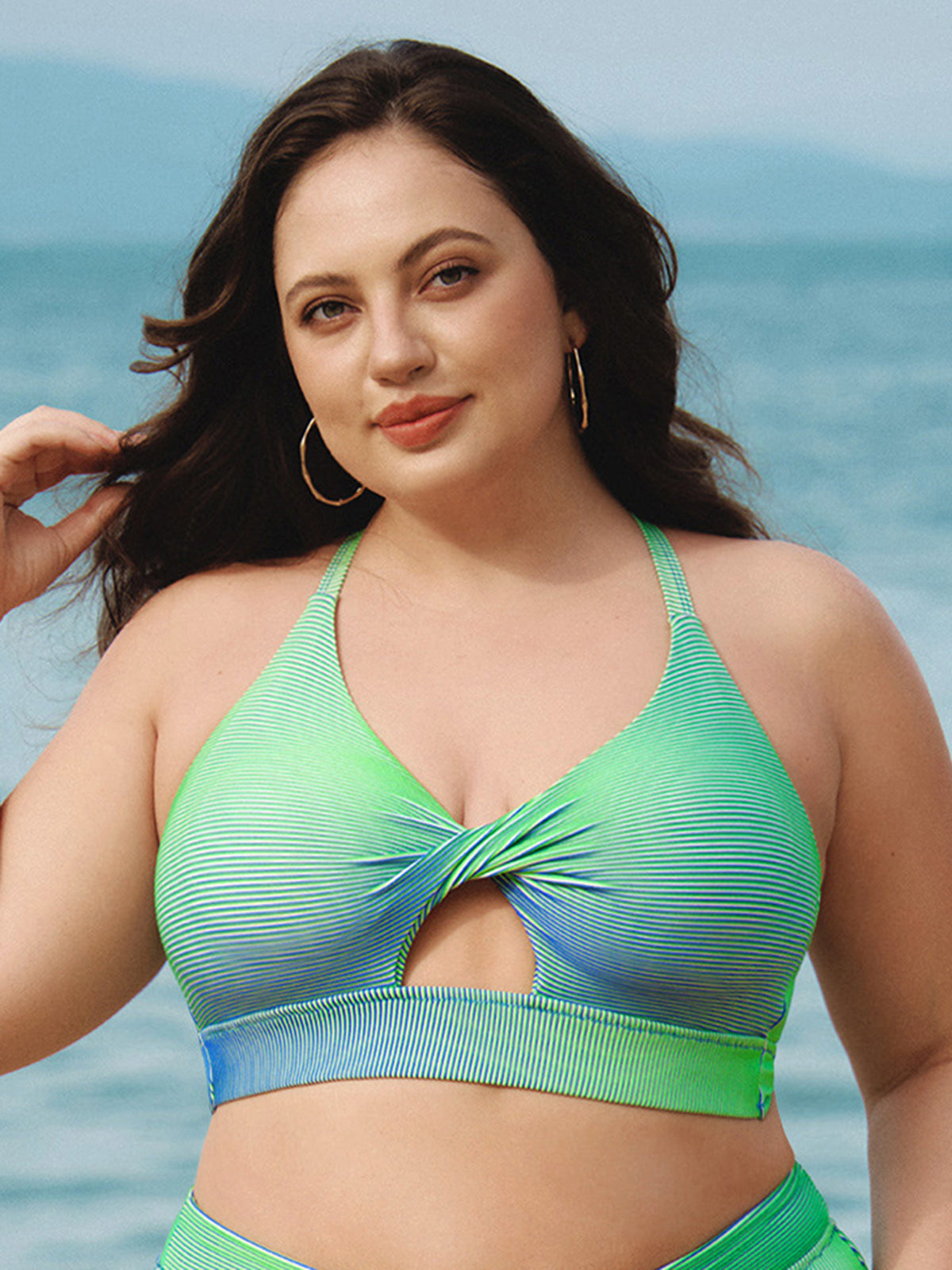 women-knitted-polyester-blended-bikini-tops-sustainable-plus_size_bikinis-qh4wvv Green Cutout X Cross Plus Size Bikini Top - Image 1